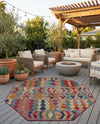Urban Terrace Collection Area Rug -  Arcade Octagon Multi  lifestyle 54