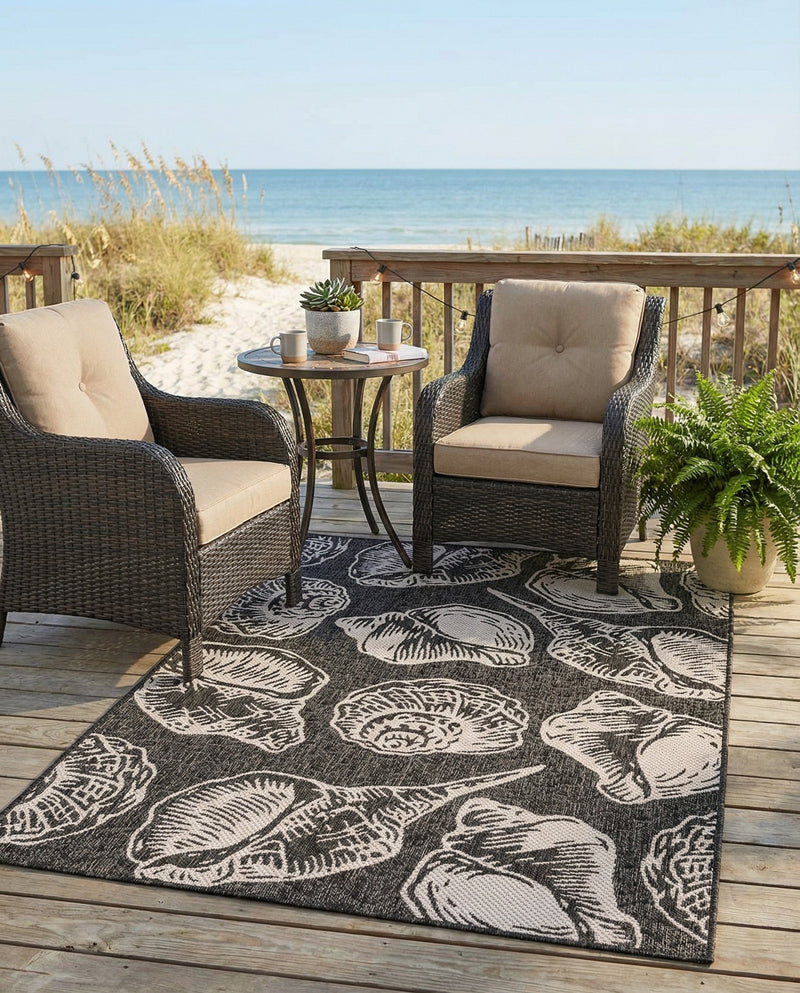 Seaside Haven Rugs Collection Area Rug -  Lighthouse (Black and White) Rectangle Black and White  lifestyle 8