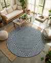 Urban Terrace Collection Area Rug -  Astoria (Blue) Round Blue  lifestyle 27