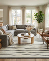 Monochrome Collection Area Rug - Slate Rectangle Ivory White  lifestyle 7