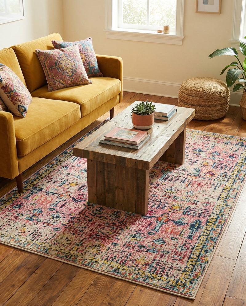 Sierra Collection Area Rug -  Shasta Rectangle Pink  lifestyle 28