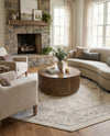 Savannah Soiree Collection Area Rug -  Everglade (White) Octagon White  lifestyle 64