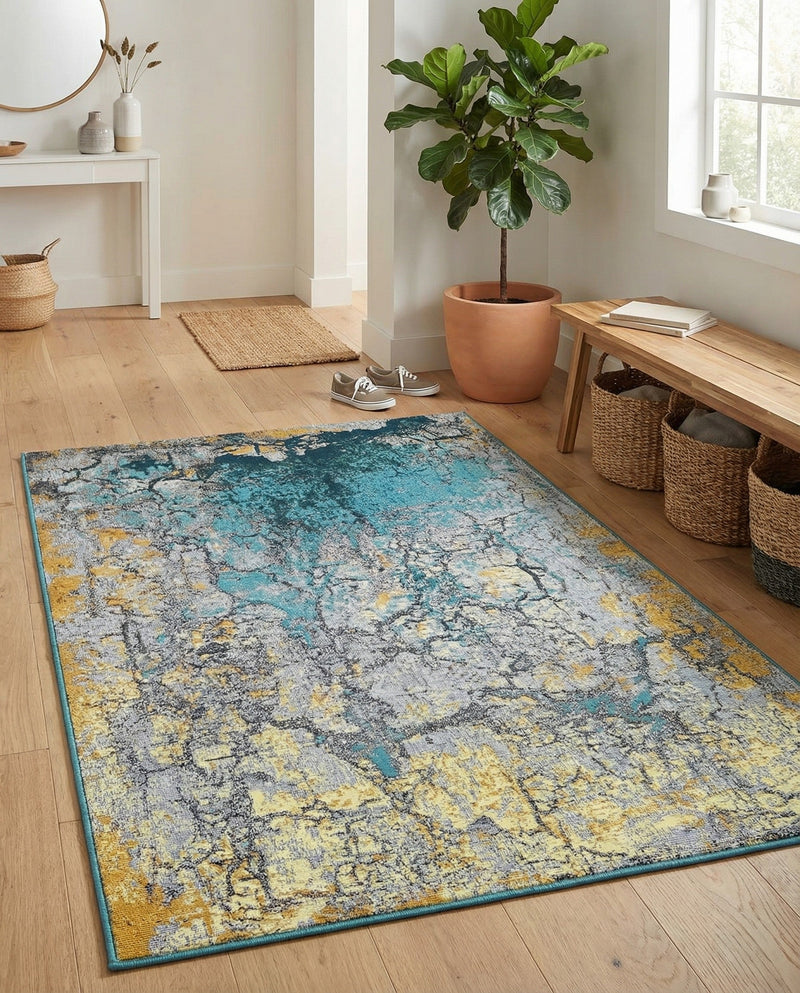Urban Terrace Collection Area Rug -  Lanai Rectangle Gradient Blue  lifestyle 14