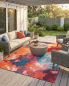 Urban Terrace Collection Area Rug -  Patio Rectangle Gray and Pink  lifestyle 15