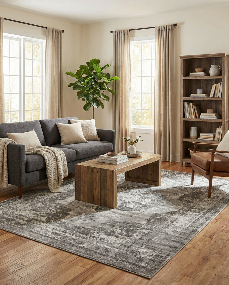 Riviera Elegance Collection Area Rug -  Menton (Gray) Rectangle Gray  lifestyle 28