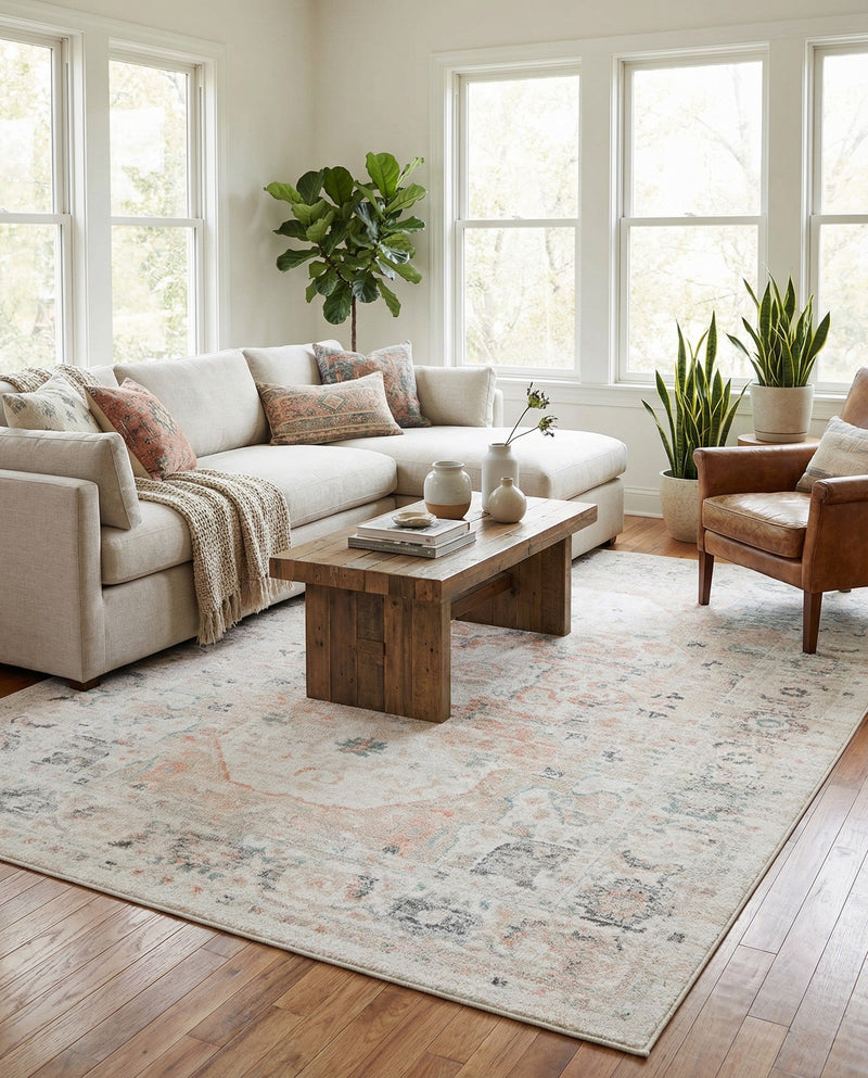 Parisian Elegance Collection Area Rug - Versailles (Ivory) Rectangle Ivory  lifestyle 13