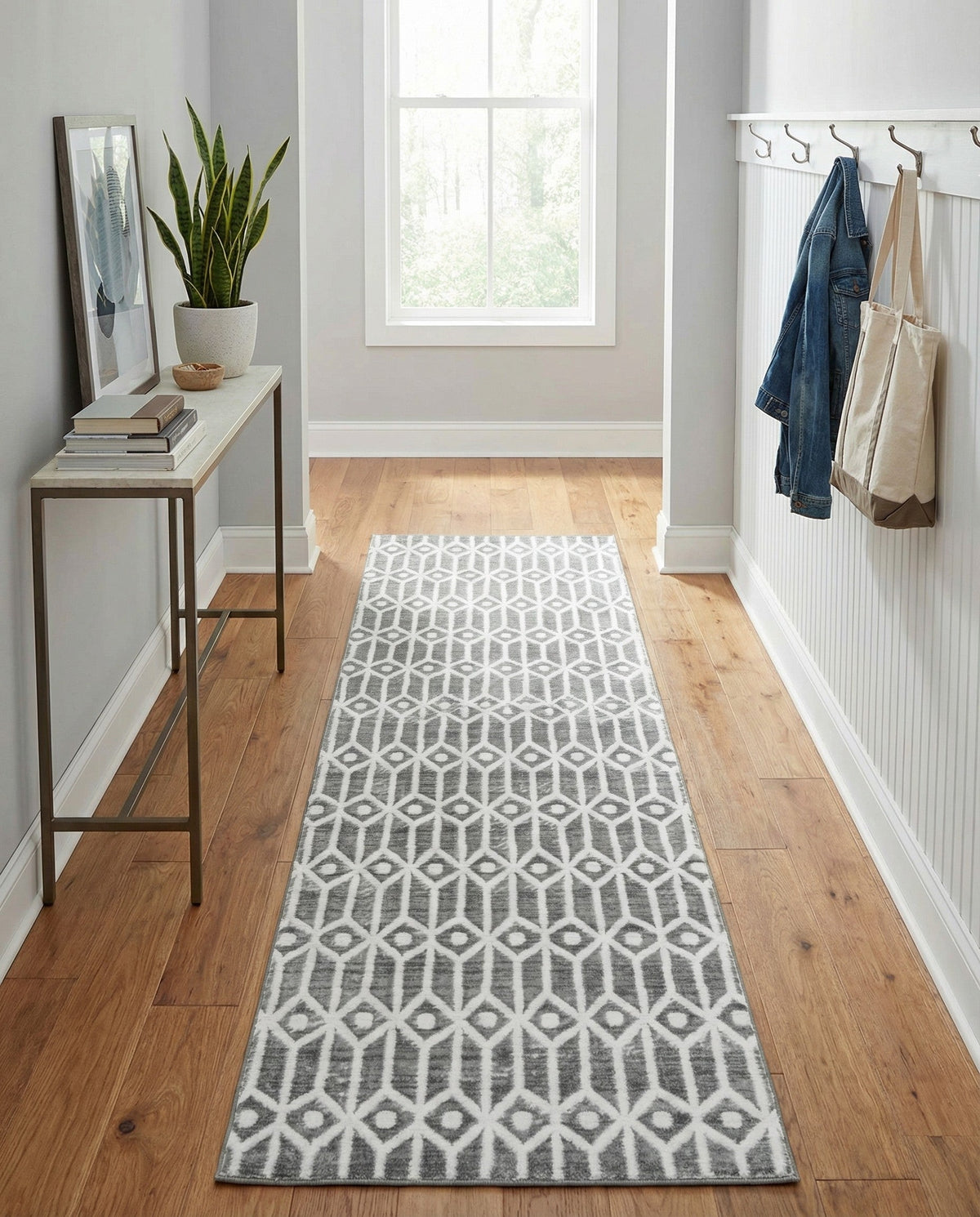 Garden Maze Retreat Collection Area Rug -  Mazeview Runner Gray  lifestyle 113