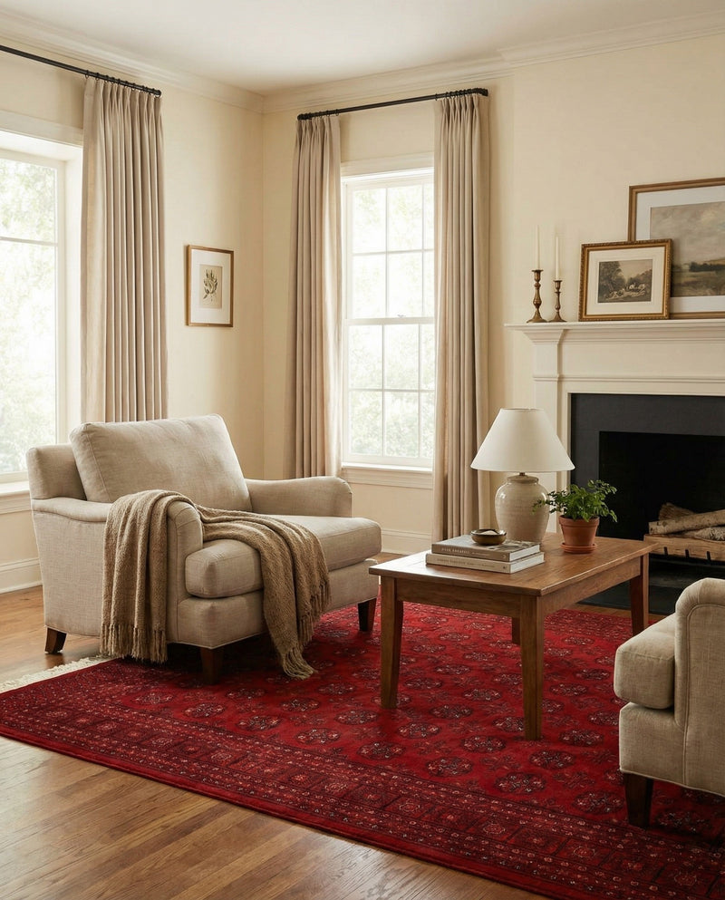 Samarkand Elegance Collection Area Rug -  Konye-Urgench Rectangle Red  lifestyle 7