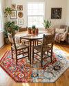 Parisian Elegance Collection Area Rug - Versailles (Rust Red) Octagon Rust Red  lifestyle 62