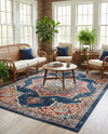 Eden Oasis Collection Area Rug -  Tranquility (Dark Blue) Rectangle Dark Blue  lifestyle 10