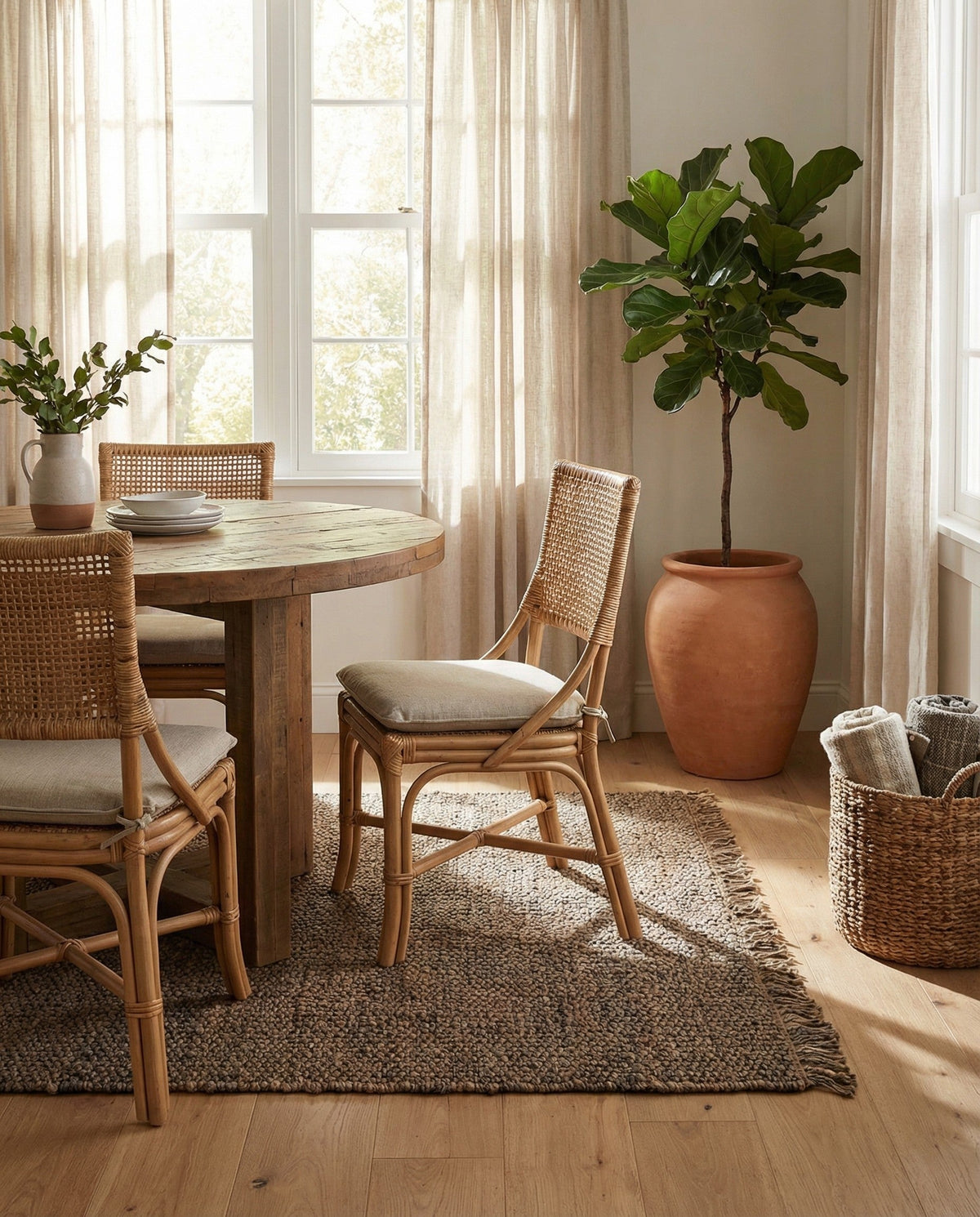Savannah Jute Collection Area Rug - Seashore Rectangle Gray  lifestyle 13