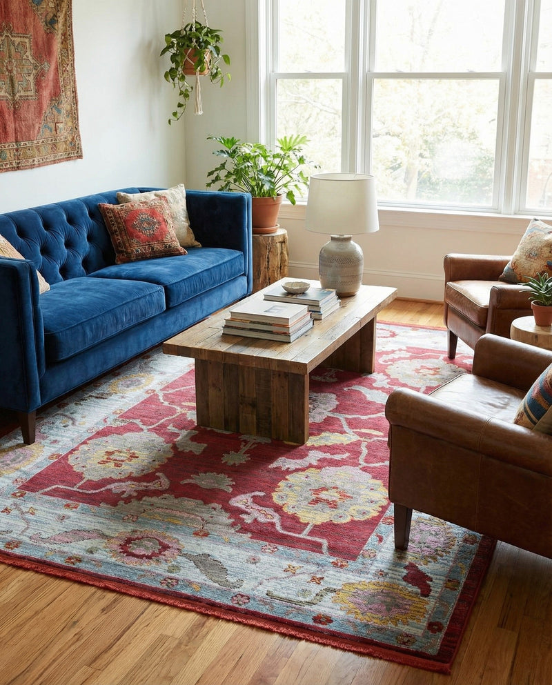 Arcadia Rugs Collection Area Rug - Eden (Red) Rectangle Red  lifestyle 13