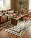 Outdoor Marrakesh Collection Area Rug -  Ouarzazate Rectangle Multi Beige  lifestyle 7