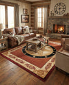 Frontier Trails Collection Area Rug - Redwood Rectangle Red  lifestyle 32
