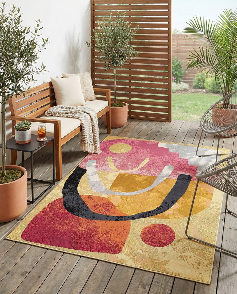 Urban Terrace Collection Area Rug -  Skyline Rectangle Multi  lifestyle 5