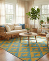 Urban Oasis Rugs Collection Area Rug -  Highrise (Yellow and Aqua) Square Yellow and Aqua  lifestyle 40