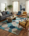 Chromatic Oasis Collection Area Rug -  Zephyr Rectangle Blue  lifestyle 30