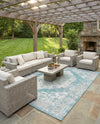 Patio Heritage Collection Area Rug -  Augusta (Aqua) Rectangle Aqua  lifestyle 15