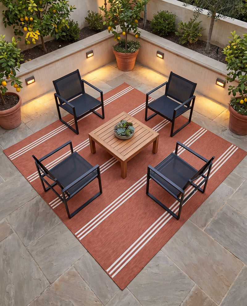 Urban Oasis Rugs Collection Area Rug -  District (Rust Red) Square Rust Red  lifestyle 71