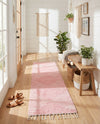 Thar Cotton Collection Area Rug - Jaisalmer (Rose) Runner Rose  lifestyle 69