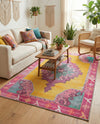 Heritage Elegance Collection Area Rug -  Winterthur (Yellow) Rectangle Yellow  lifestyle 8