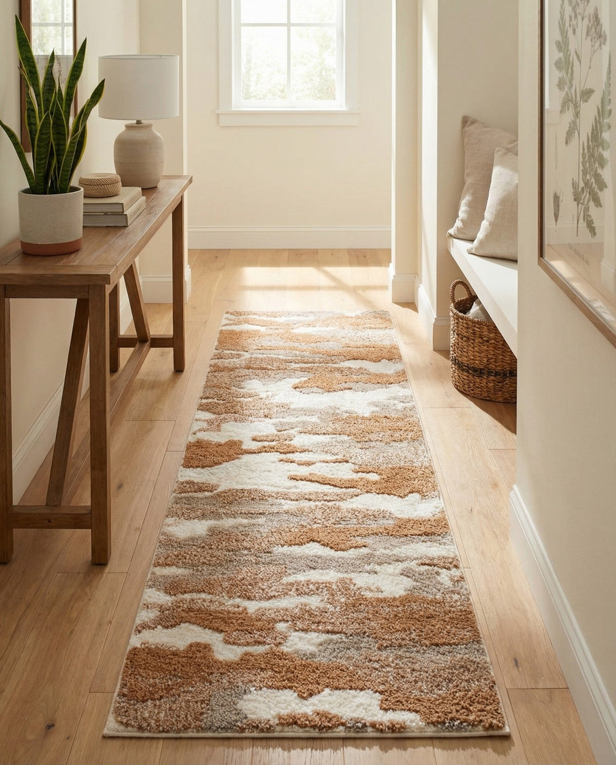 Sienna Collection Area Rug -  Veneto Runner Caramel and Ivory  lifestyle 96
