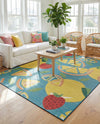 Coastal Terrace Collection Area Rug -  Cove Rectangle Blue  lifestyle 16