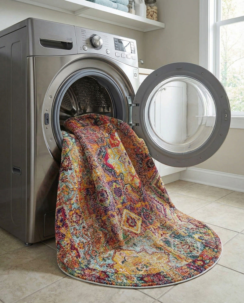 Sierra Collection Area Rug -  Catalina Round Multi  lifestyle 32