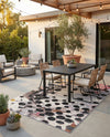 Urban Terrace Collection Area Rug -  Piazza Rectangle White and Black  lifestyle 15