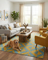 Urban Oasis Rugs Collection Area Rug -  Highrise (Yellow and Aqua) Rectangle Yellow and Aqua  lifestyle 3