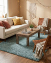 Plush Oasis Collection Area Rug - Serenity (Light Slate Blue) Rectangle Light Slate Blue  lifestyle 6