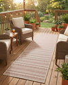 Seaside Stripes Collection Area Rug -  Boardwalk (Red) Runner Red  lifestyle 74