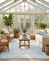 Rustic Charm Revival Collection Area Rug - Farmstead Rectangle Light Blue  lifestyle 16