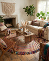 Osian Looms Collection Area Rug - Kathmandu Round Multi  lifestyle 20