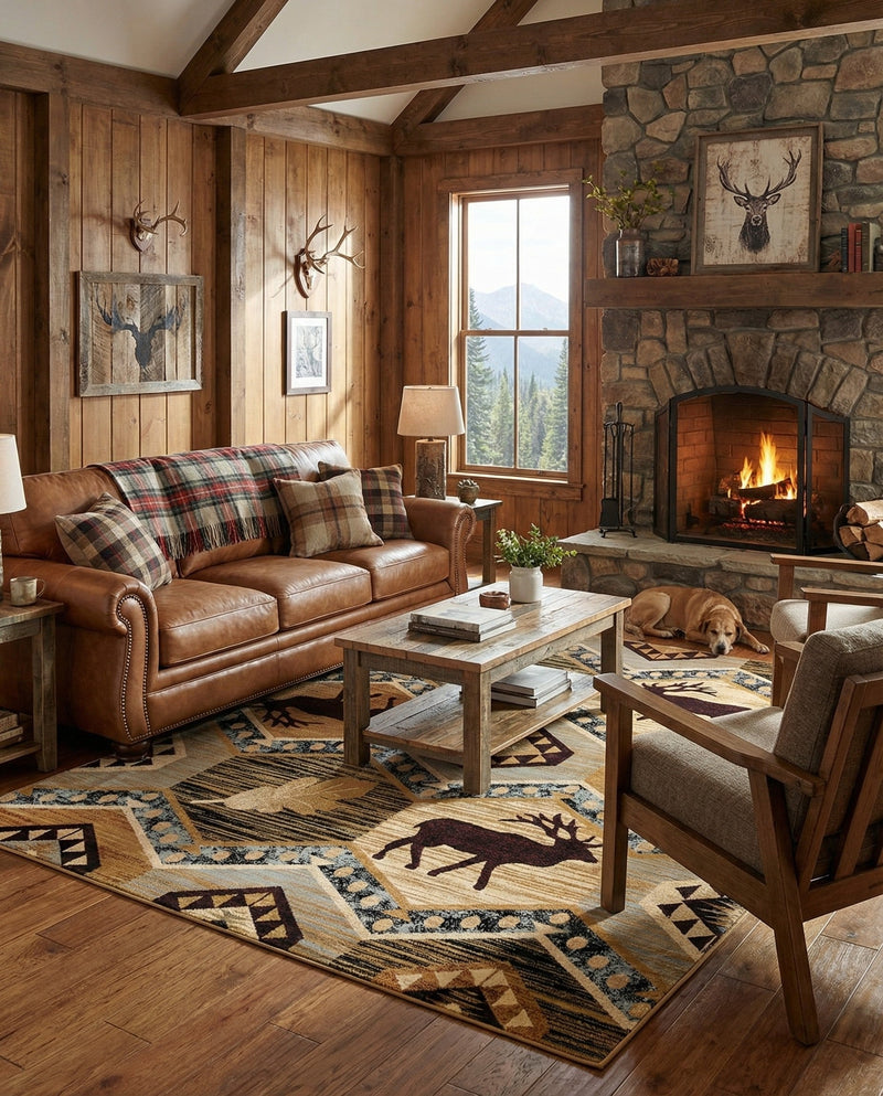 Frontier Trails Collection Area Rug -  Mesa Rectangle Blue  lifestyle 11