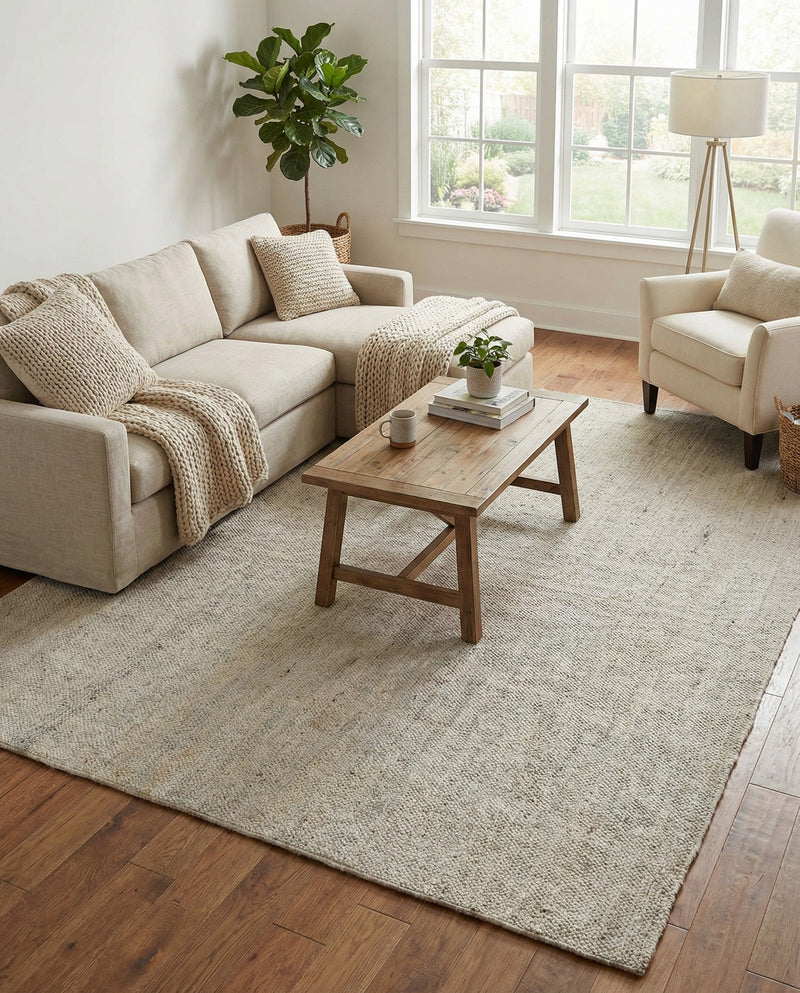 Woven Seaside Jute Collection Area Rug - Savannah (Gray) Rectangle Gray  lifestyle 15