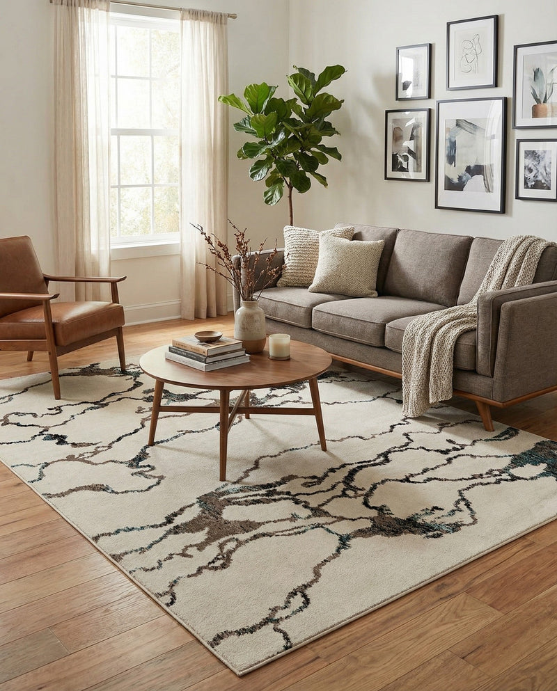 Brighton Terrace Collection Area Rug -  Aldrington Rectangle Ivory  lifestyle 16