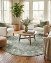 Savannah Soiree Collection Area Rug -  Everglade (Green) Round Green  lifestyle 66