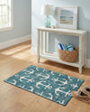 Seaside Haven Rugs Collection Area Rug - Sapphire (Teal) Rectangle Teal  lifestyle 25
