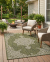 Patio Heritage Collection Area Rug -  Charleston (Green) Rectangle Green  lifestyle 17