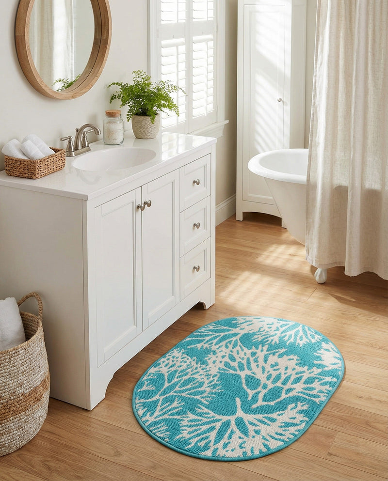 Seaside Haven Rugs Collection Area Rug -  Seaside Oval Teal  lifestyle 51