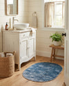 Sahara Essence Collection Area Rug - Oasis (Blue) Oval Blue  lifestyle 38