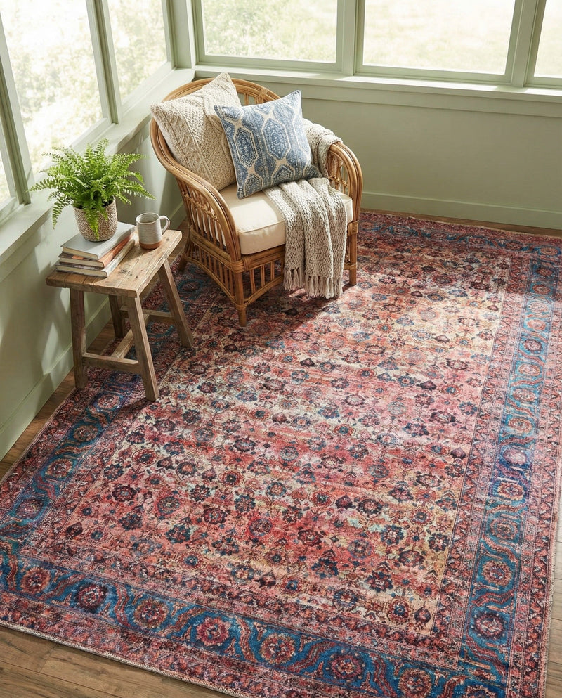 Zahara Oasis Collection Area Rug -  Meknes Rectangle Antique Pink  lifestyle 10