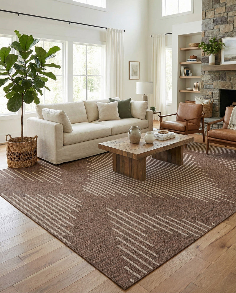 Urban Terrace Collection Area Rug -  Chelsea (Brown) Rectangle Brown  lifestyle 7