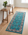 Casablanca Tapestry Collection Area Rug -  Marrakech (Arctic Aqua Blue) Runner Arctic Aqua Blue  lifestyle 56