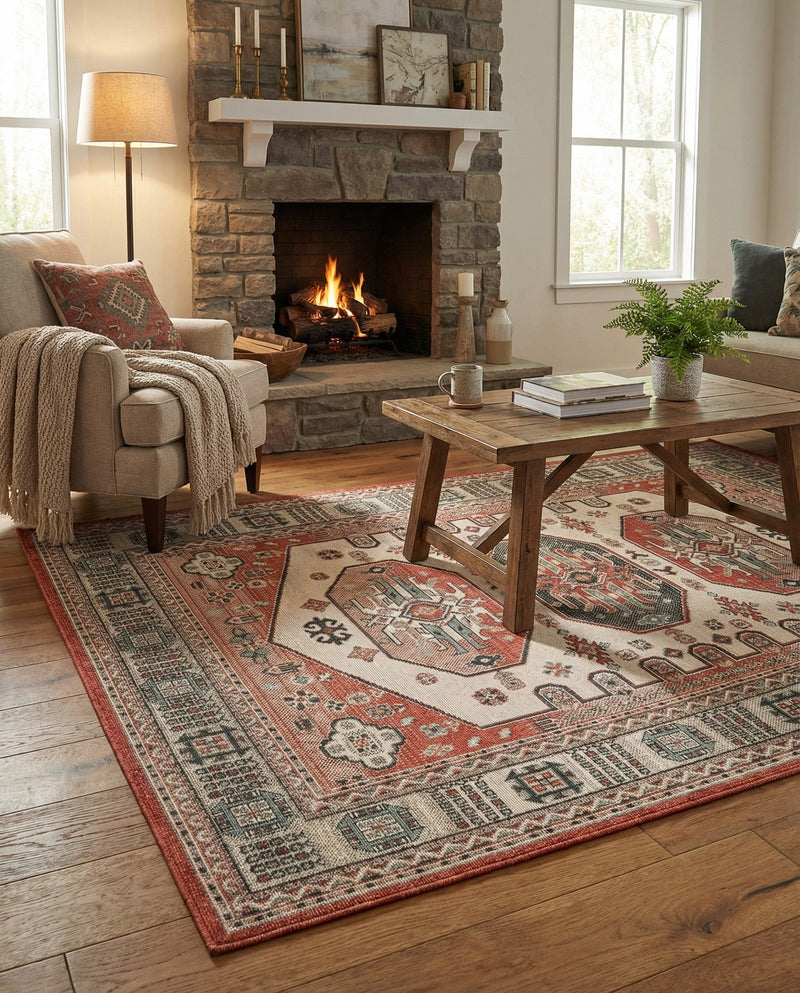 Patio Heritage Collection Area Rug - Veranda Rectangle Multi  lifestyle 15