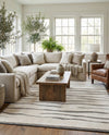 Monochrome Collection Area Rug - Slate Rectangle Ivory White  lifestyle 8
