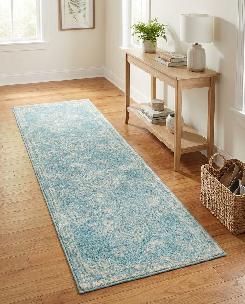 Dover Terrace Collection Area Rug -  Lagoon (Aqua) Runner Aqua  lifestyle 53