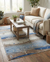 Zagros Shades Collection Area Rug -  Behbahan Rectangle Blue Gray  lifestyle 10