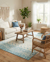 Mediterranean Lattice Collection Area Rug -  Casablanca (Ivory Blue) Rectangle Ivory Blue  lifestyle 8